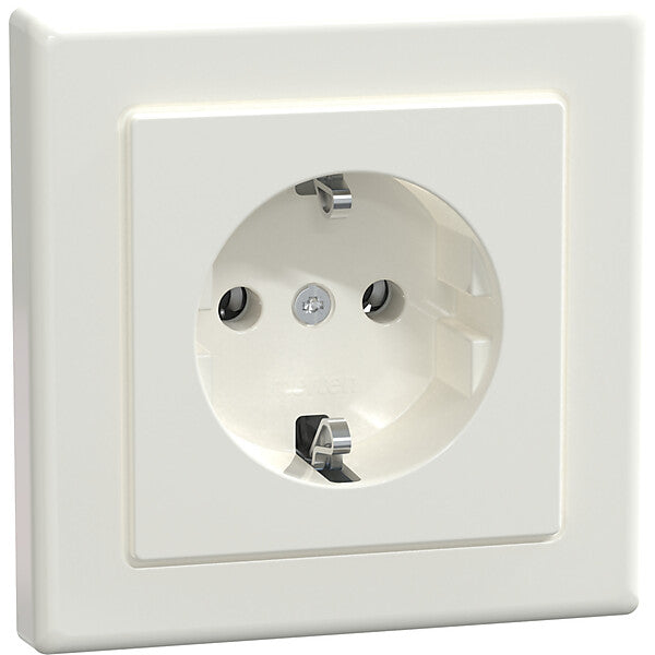 Merten SCHUKO-Steckdose pws/gl volle Abdeckplatte MEG2301-1419